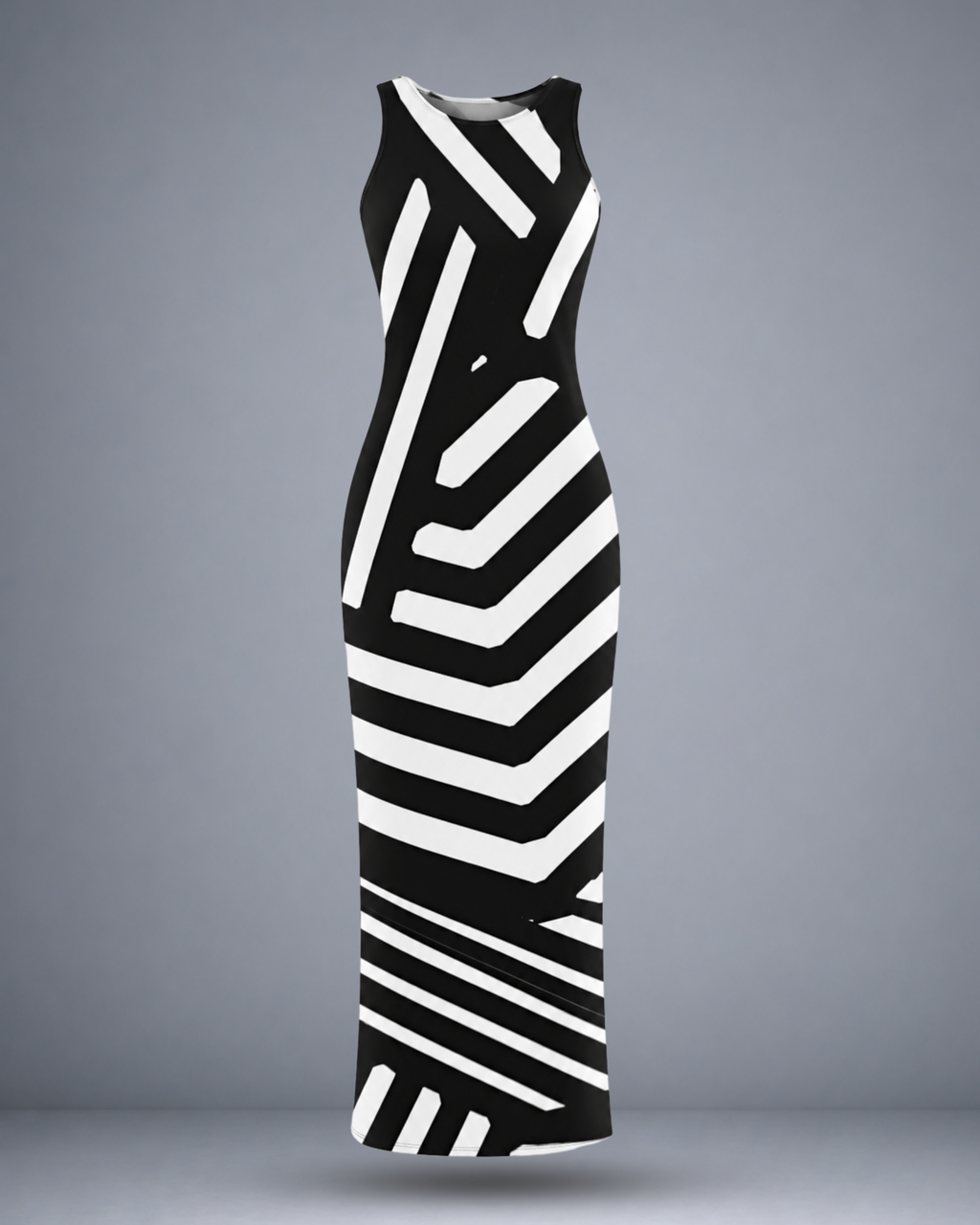 Women's Geometric Stripe Bodycon Dress