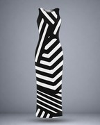 Women's Geometric Stripe Bodycon Dress
