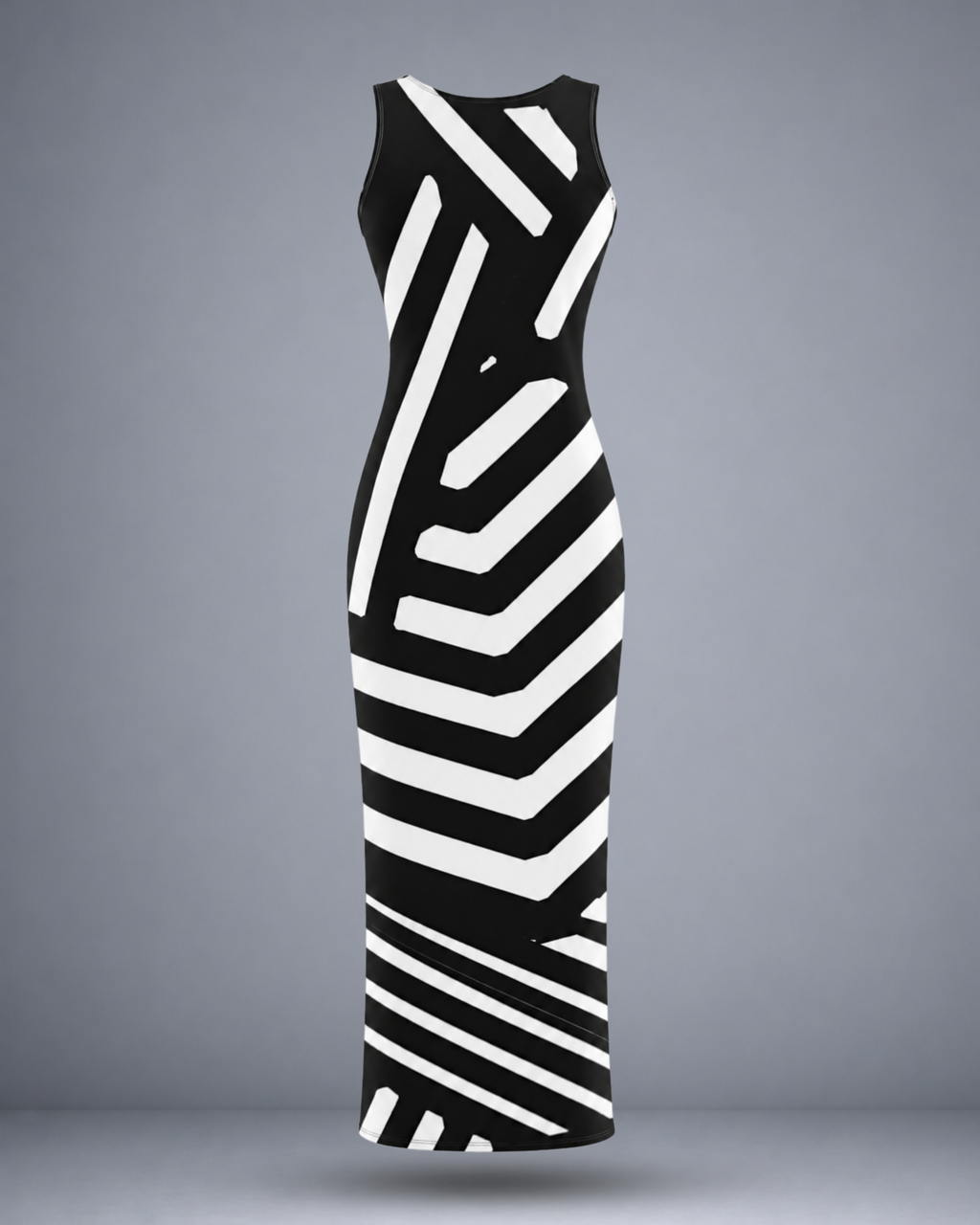 Women's Geometric Stripe Bodycon Dress