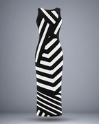 Women's Geometric Stripe Bodycon Dress