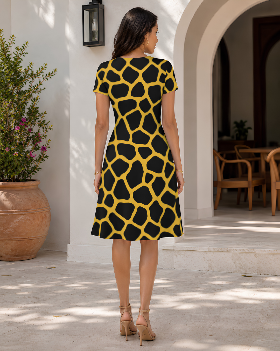 Women's Giraffe Maze A line Dress