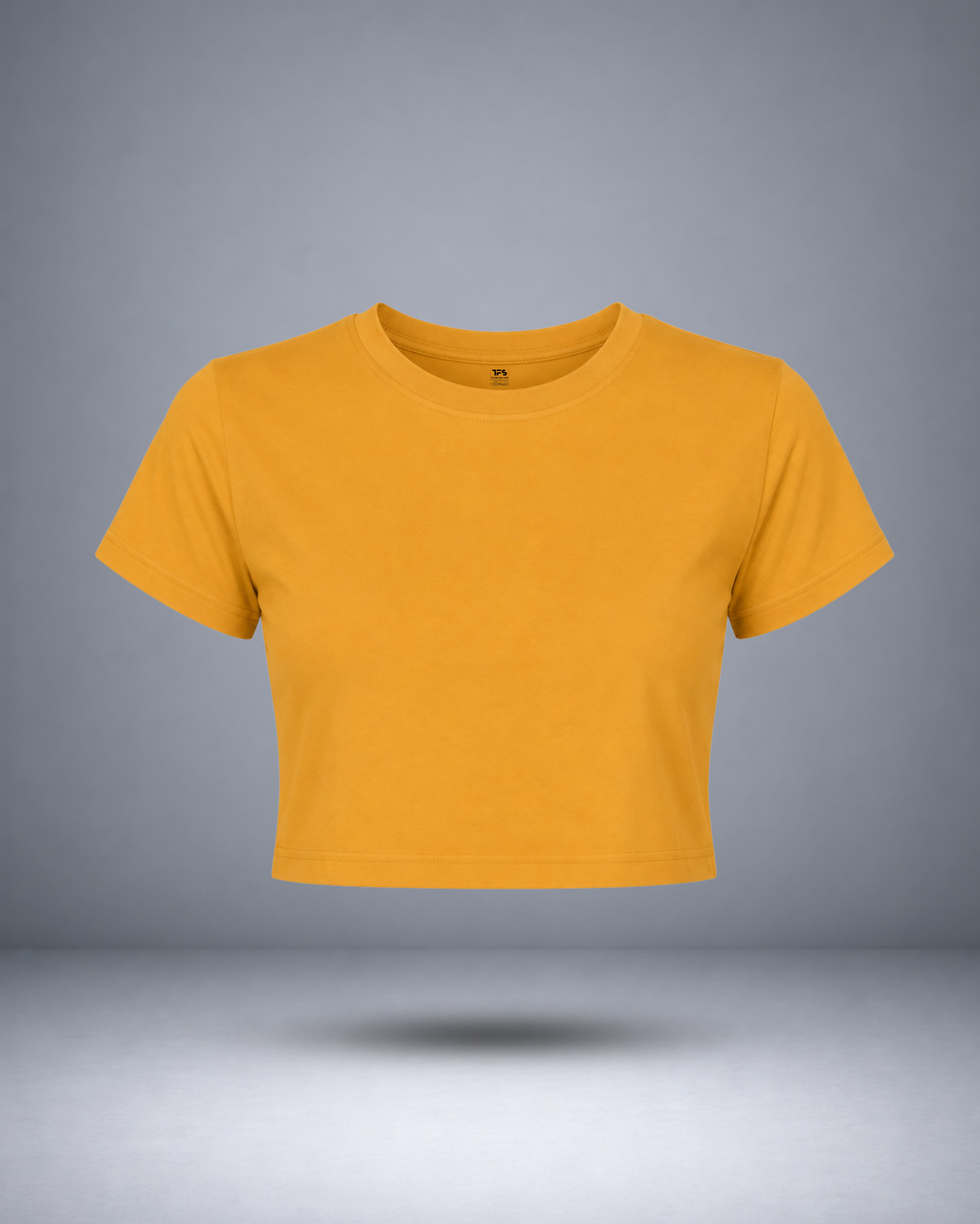 Women's Golden Yellow Solid Crop Top