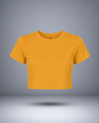 Women's Golden Yellow Solid Crop Top