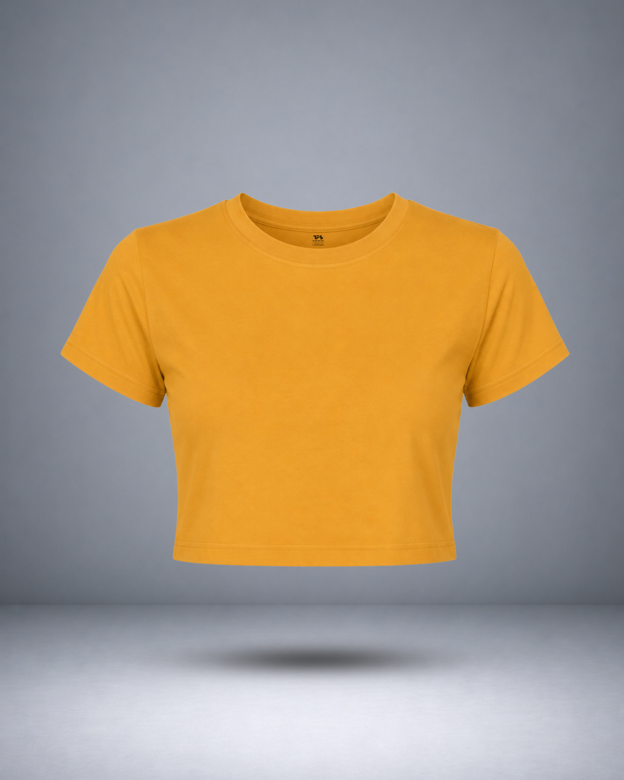 Women's Golden Yellow Solid Crop Top
