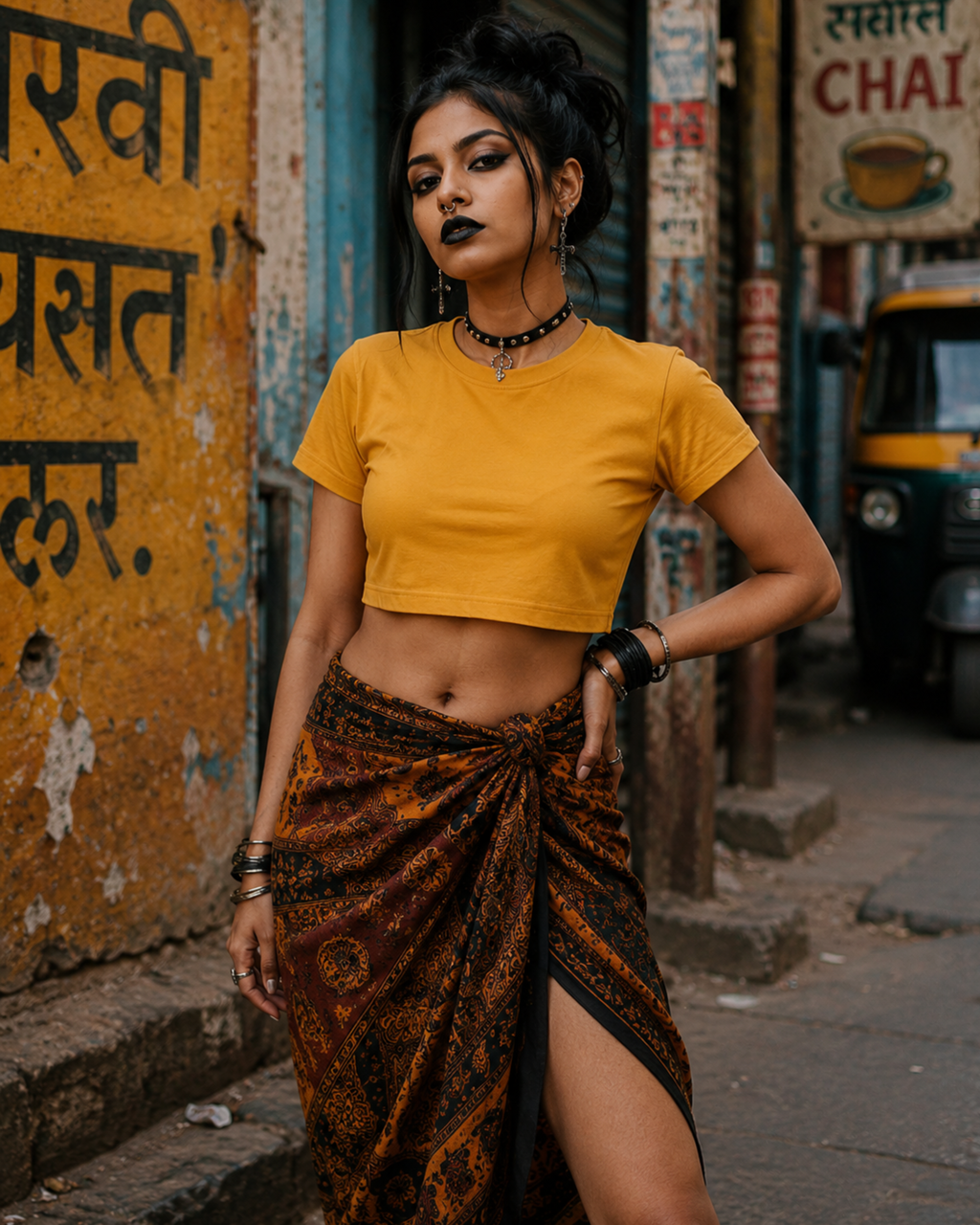 Women's Golden Yellow Solid Crop Top