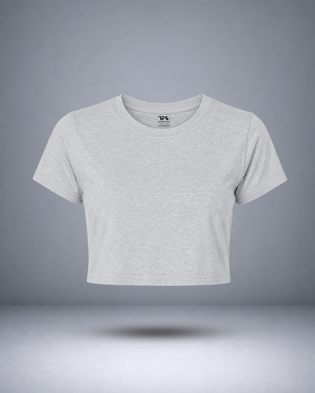 Women's Grey Melange Crop Top