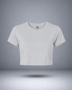 Women's Grey Melange Crop Top
