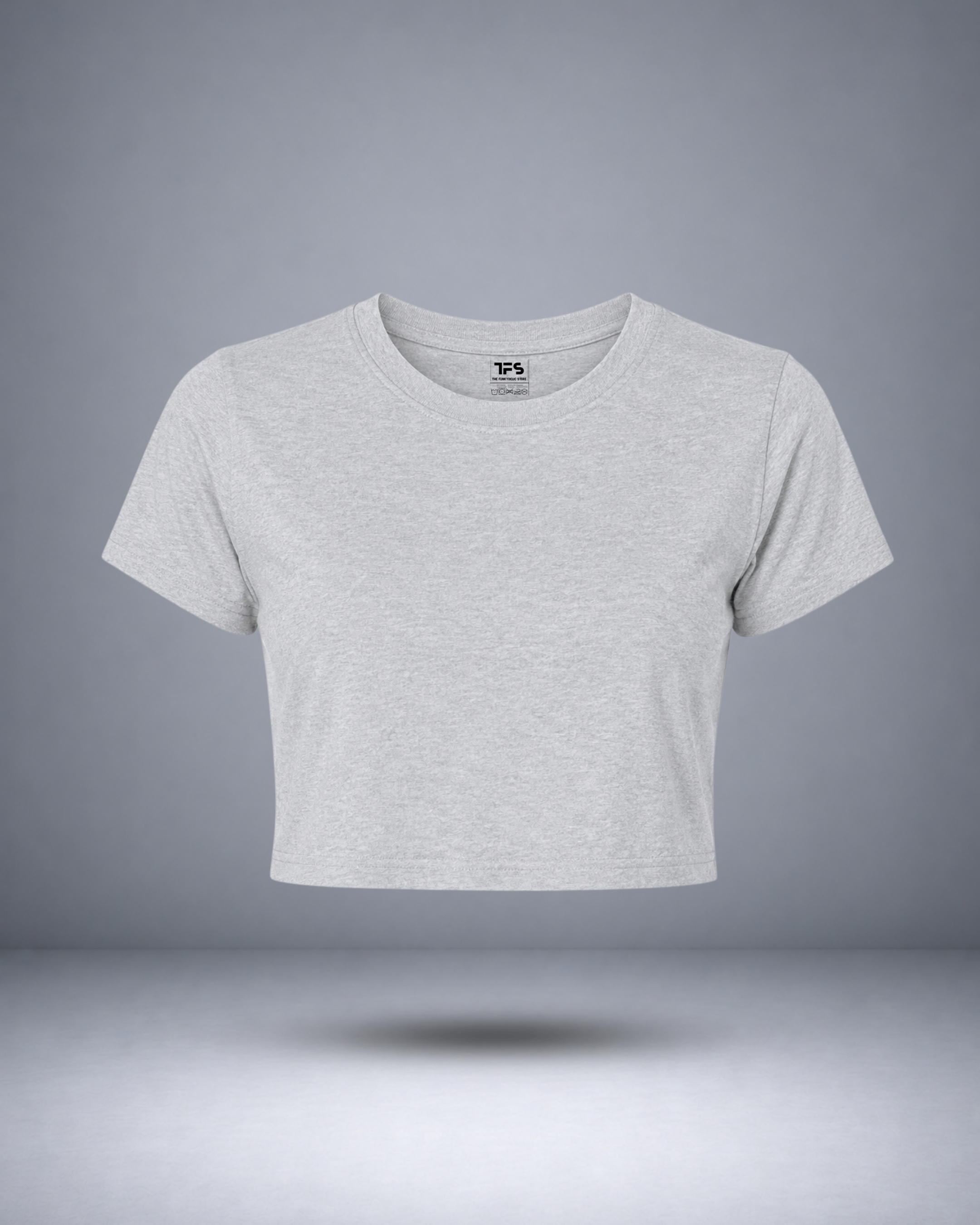 Women's Grey Melange Crop Top