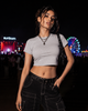 Women's Grey Melange Crop Top