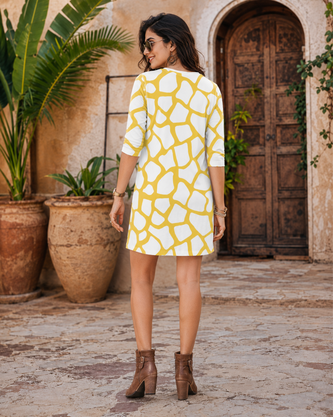 Women's Honey Maze T-Shirt Dress