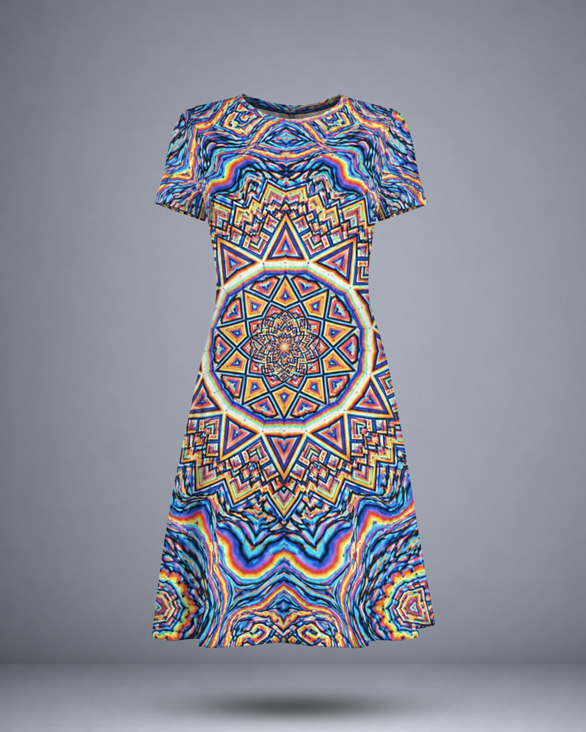 Women's Mandala Chakra A line Dress