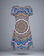 Women's Mandala Chakra A line Dress