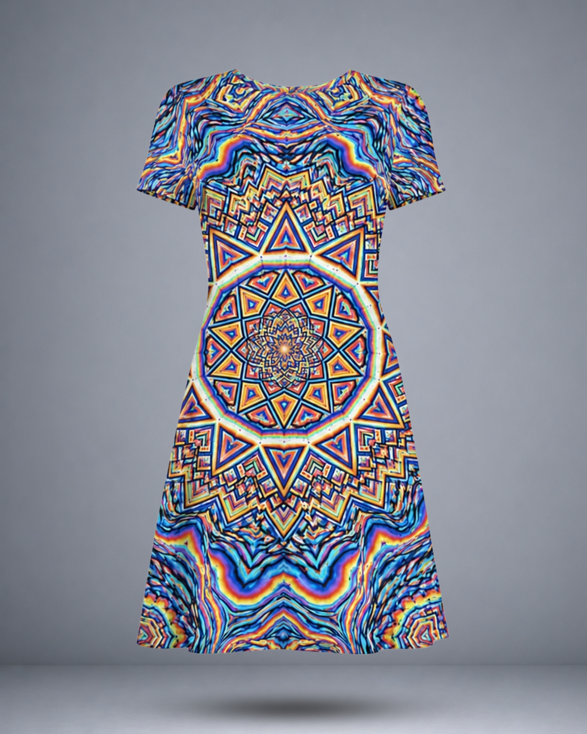 Women's Mandala Chakra A line Dress