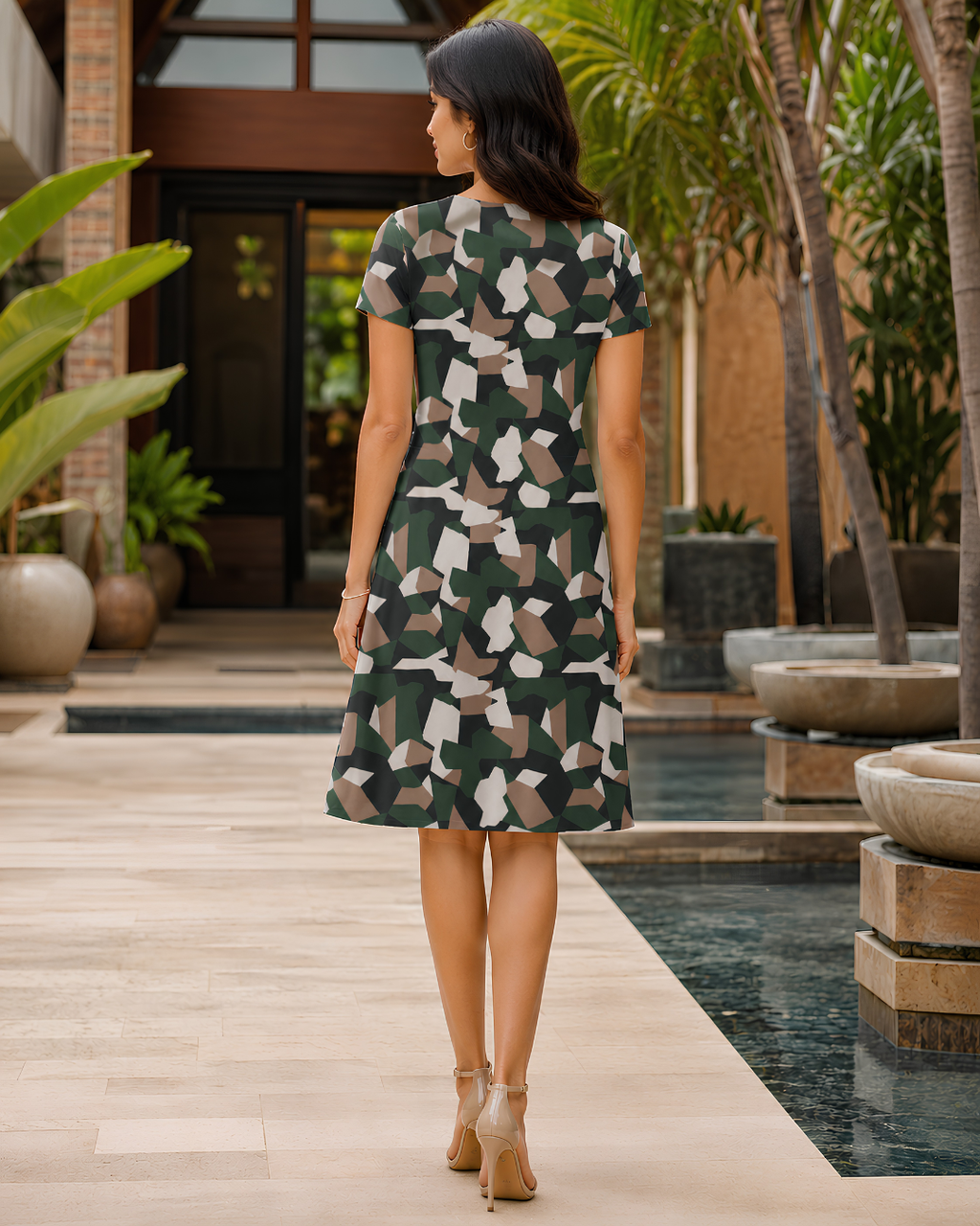 Women's Nature Camo A line Dress