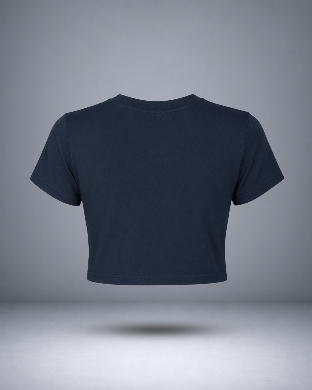 Women's Navy Blue Solid Crop Top
