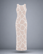 Women's Nude Giraffe Maze Bodycon Dress