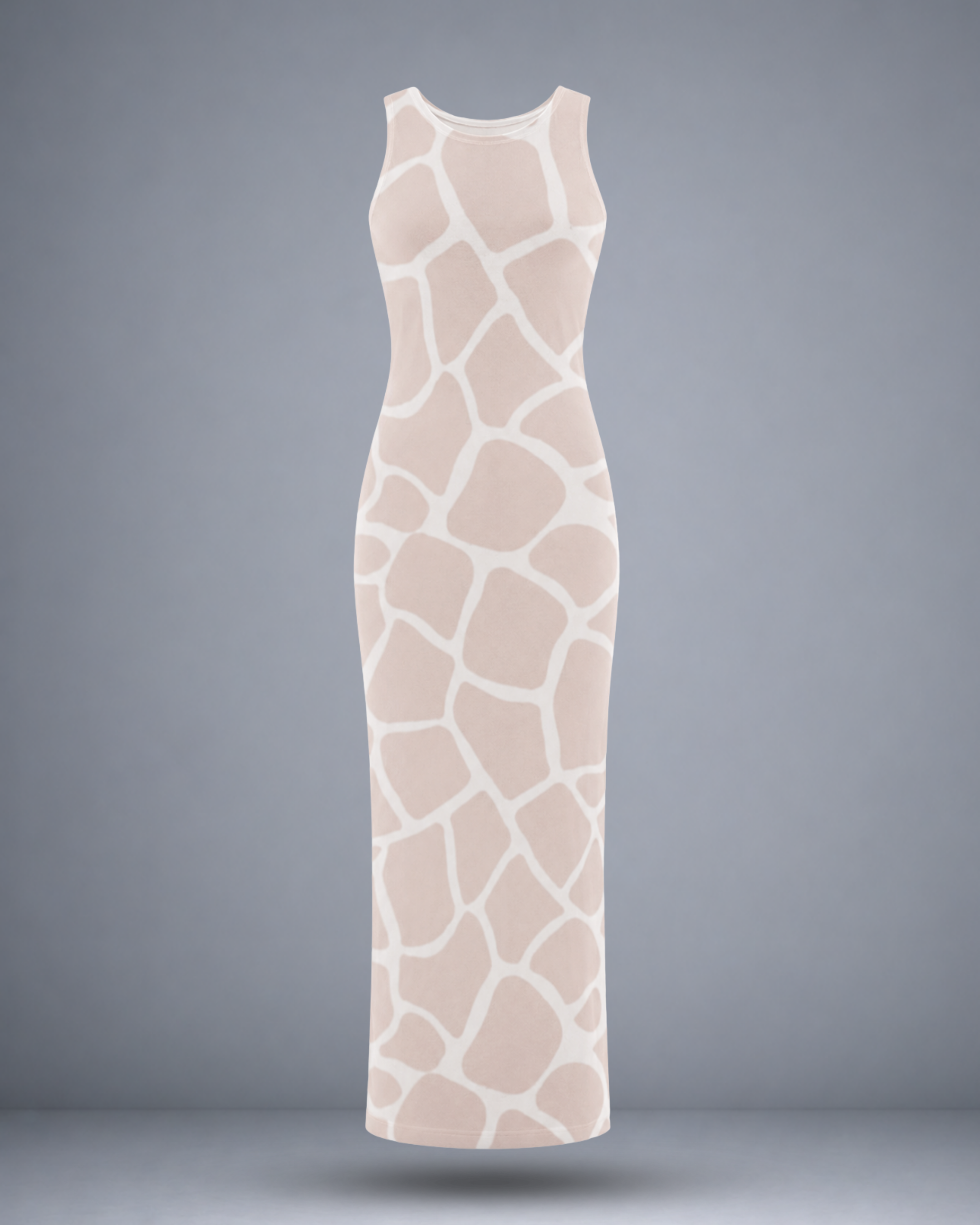 Women's Nude Giraffe Maze Bodycon Dress