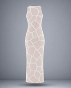 Women's Nude Giraffe Maze Bodycon Dress