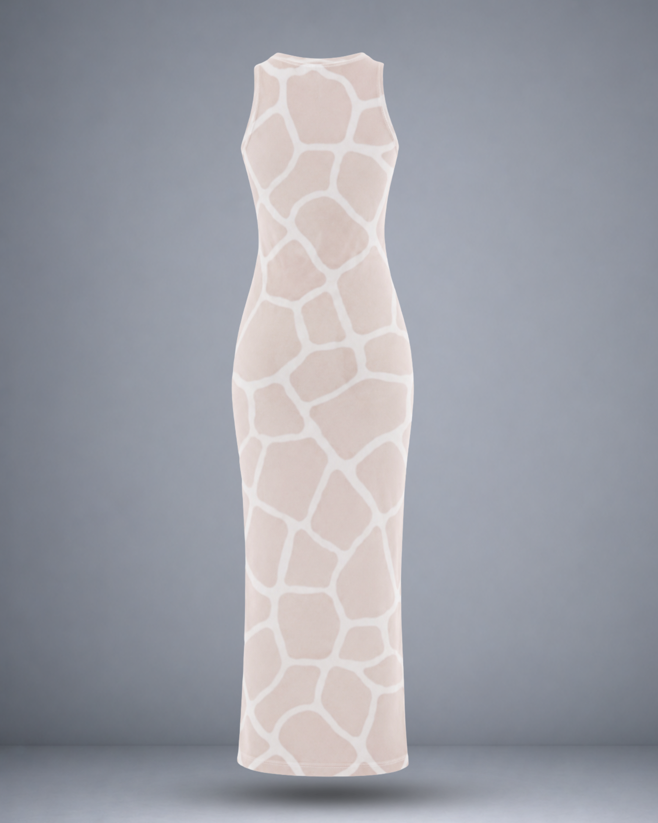 Women's Nude Giraffe Maze Bodycon Dress