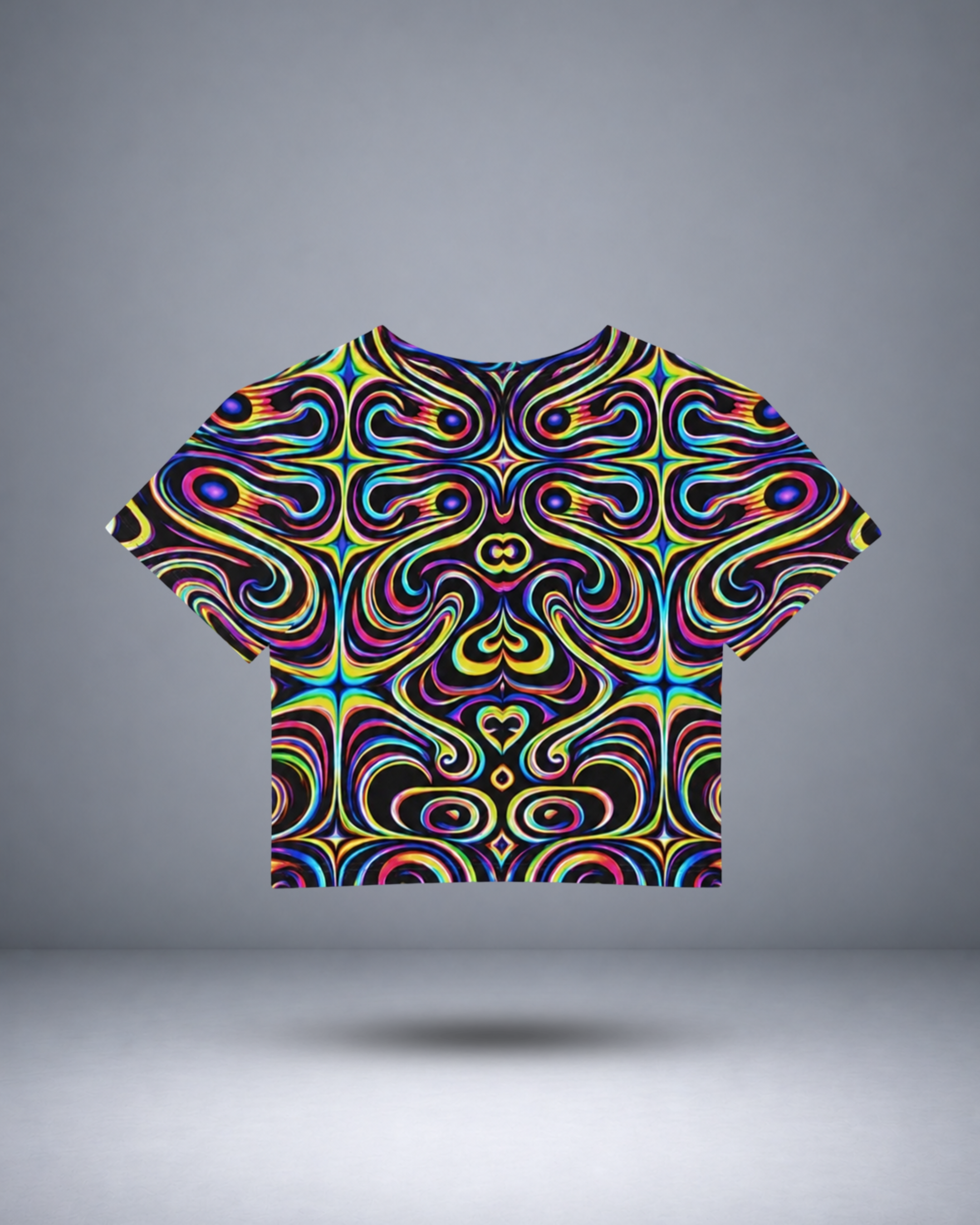 Women's Psychedelic Circus Crop Top