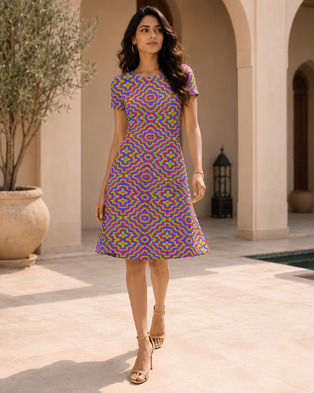 Women's Psychedelic Trip A line Dress