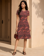 Women's Red Snake Maze A line Dress