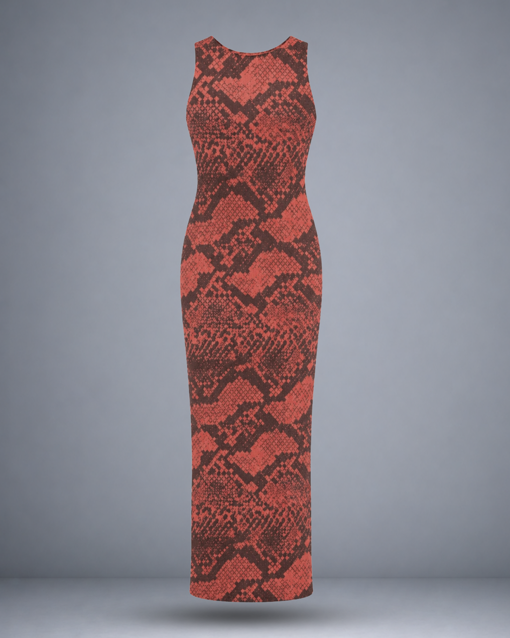 Women's Red Snake Maze Bodycon Dress