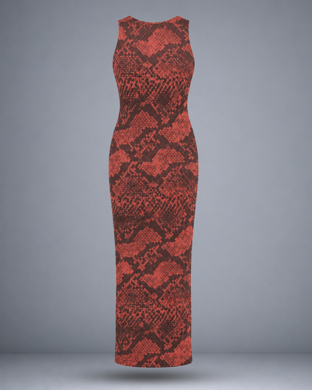 Women's Red Snake Maze Bodycon Dress