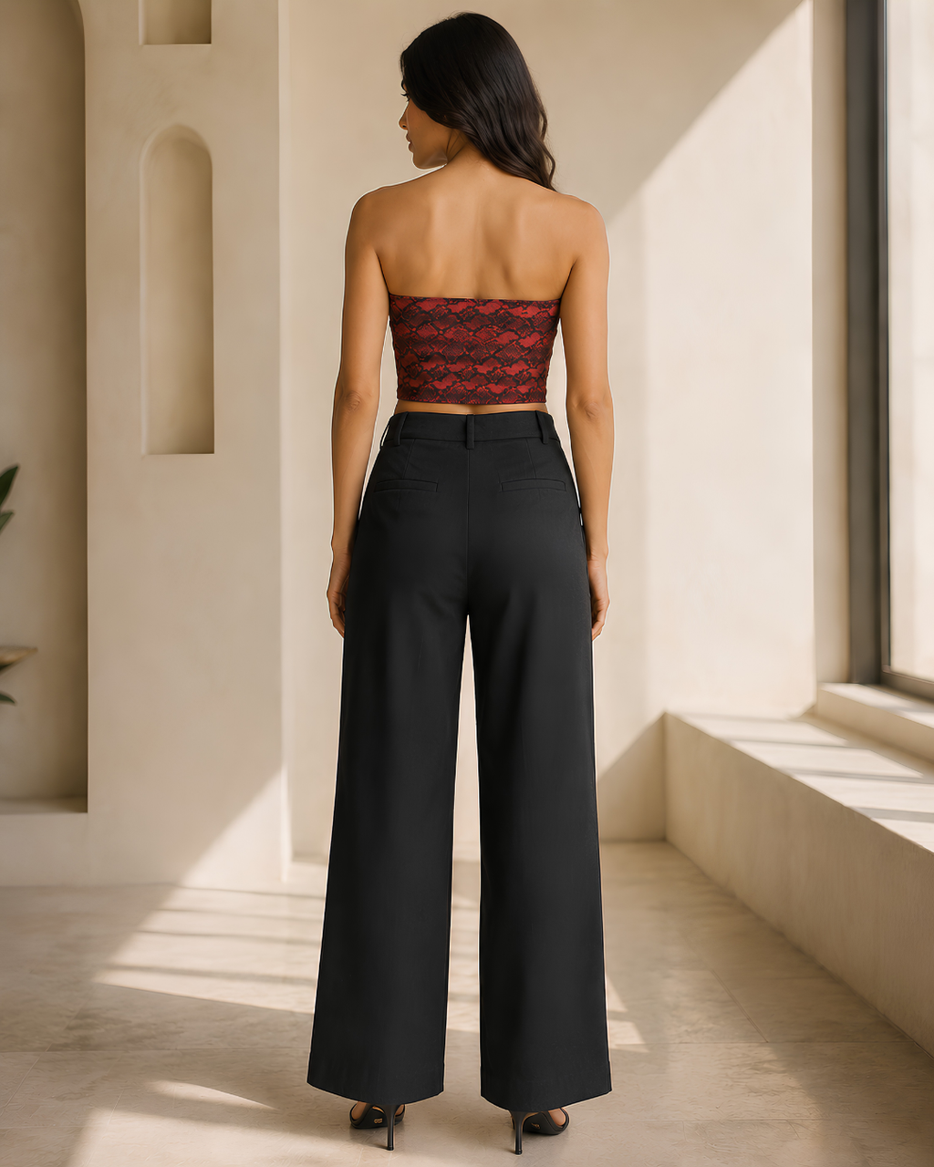 Women's Red Snake Maze Tube Top