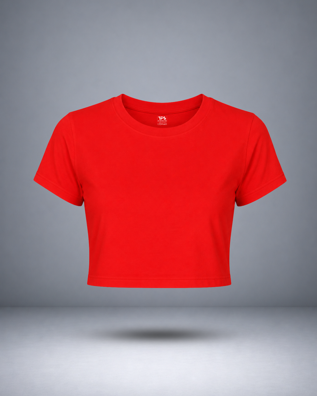 Women's Red Solid Crop Top
