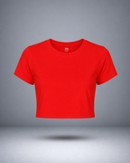 Women's Red Solid Crop Top