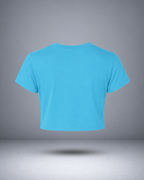 Women's Skyblue Solid Crop Top