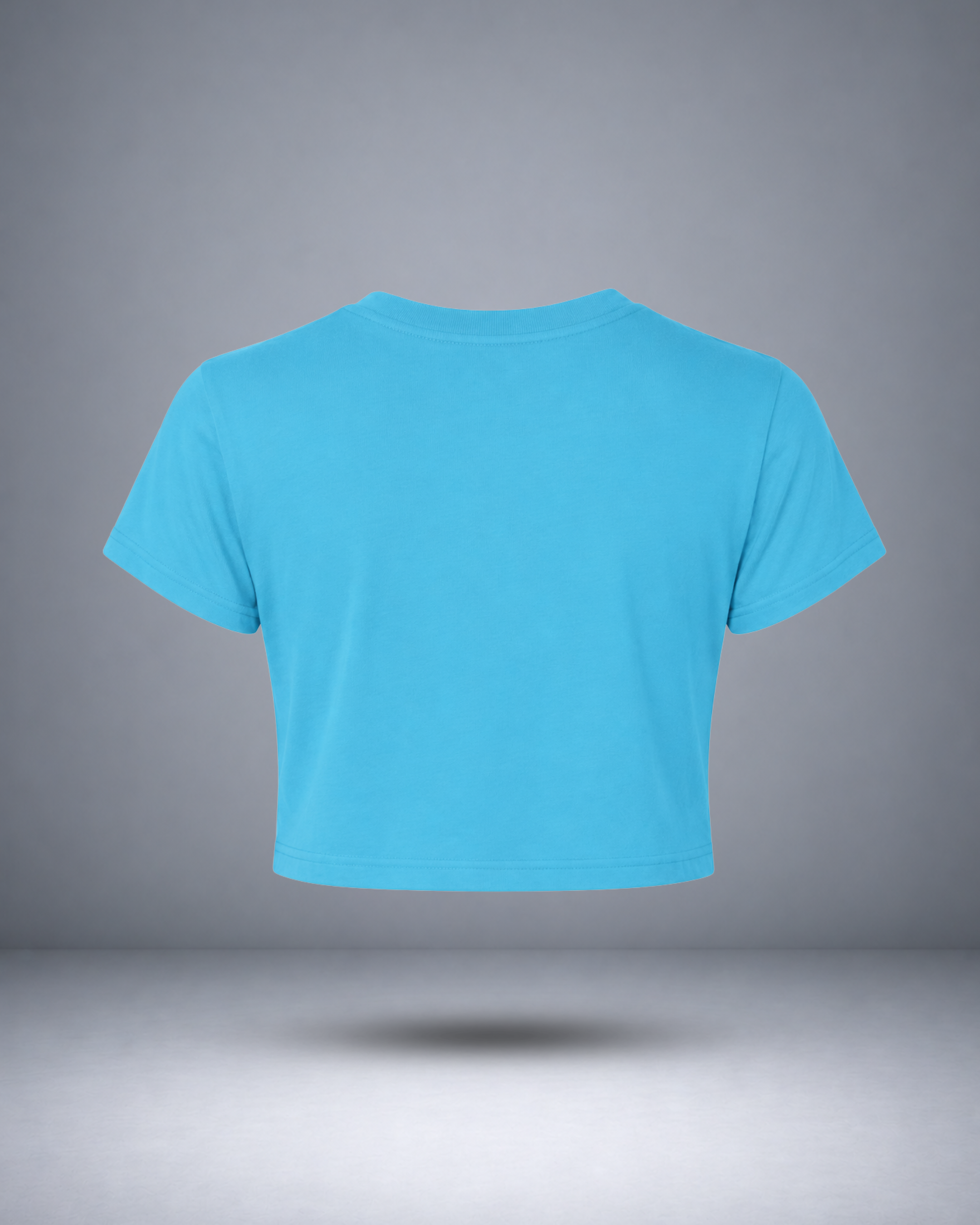 Women's Skyblue Solid Crop Top