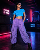 Women's Skyblue Solid Crop Top