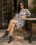 Women's Snow Leopard T-Shirt Dress