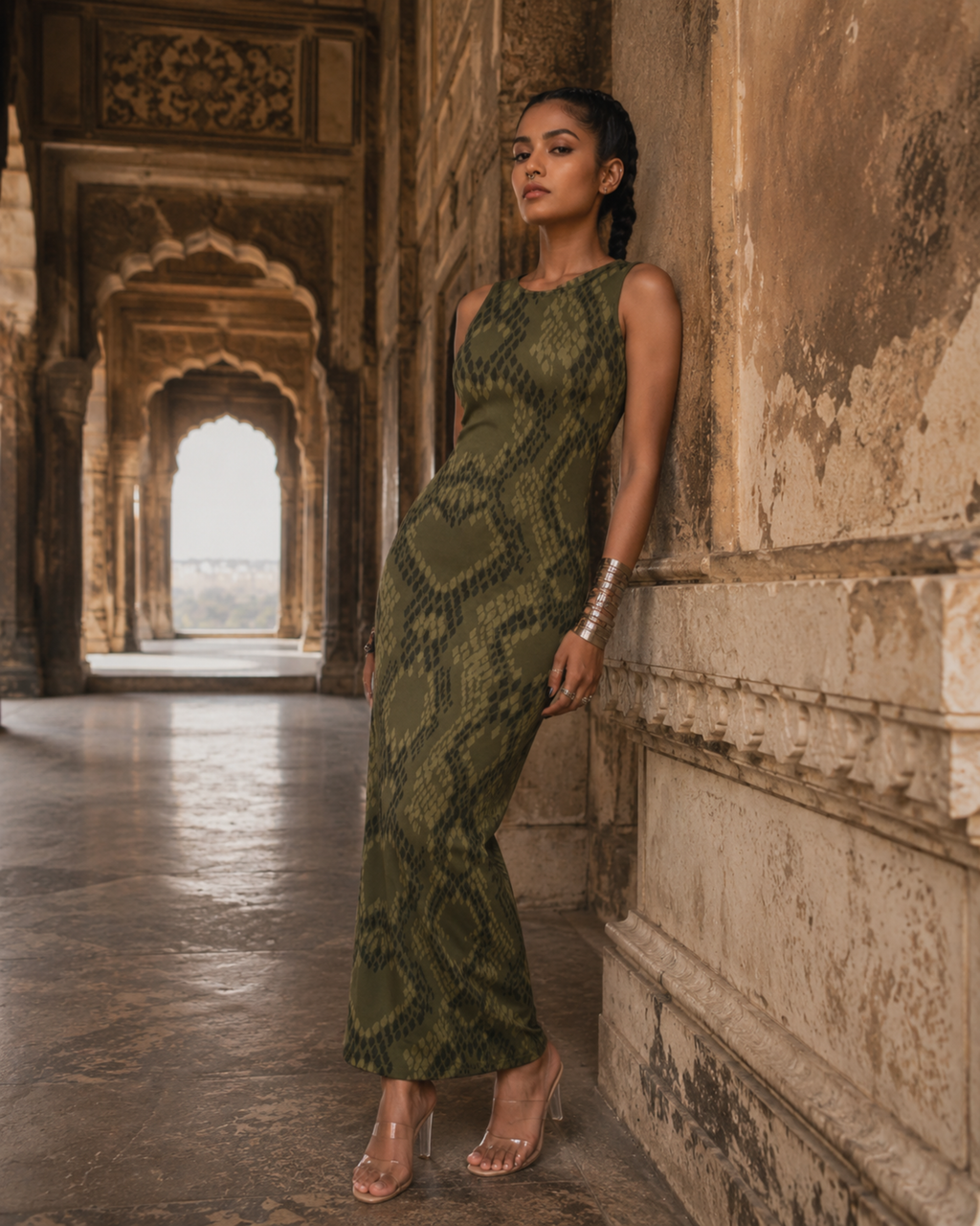 Women's Venomous Snake Maze Bodycon Dress