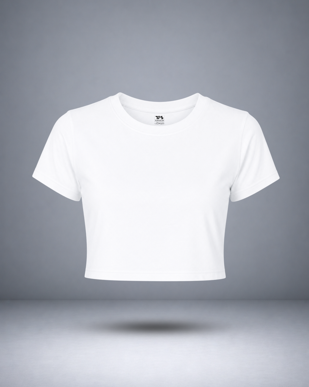 Women's White Solid Crop Top