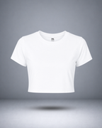 Women's White Solid Crop Top