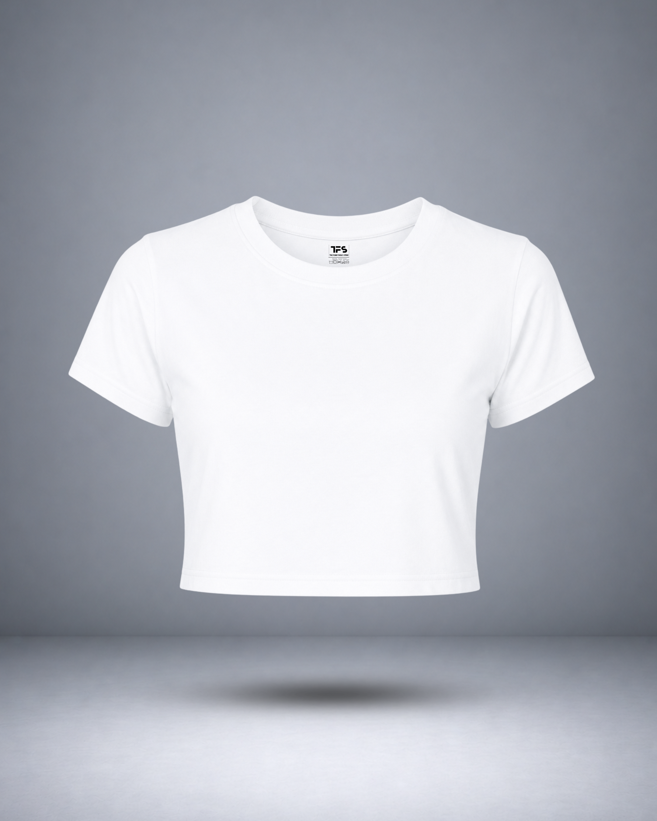 Women's White Solid Crop Top