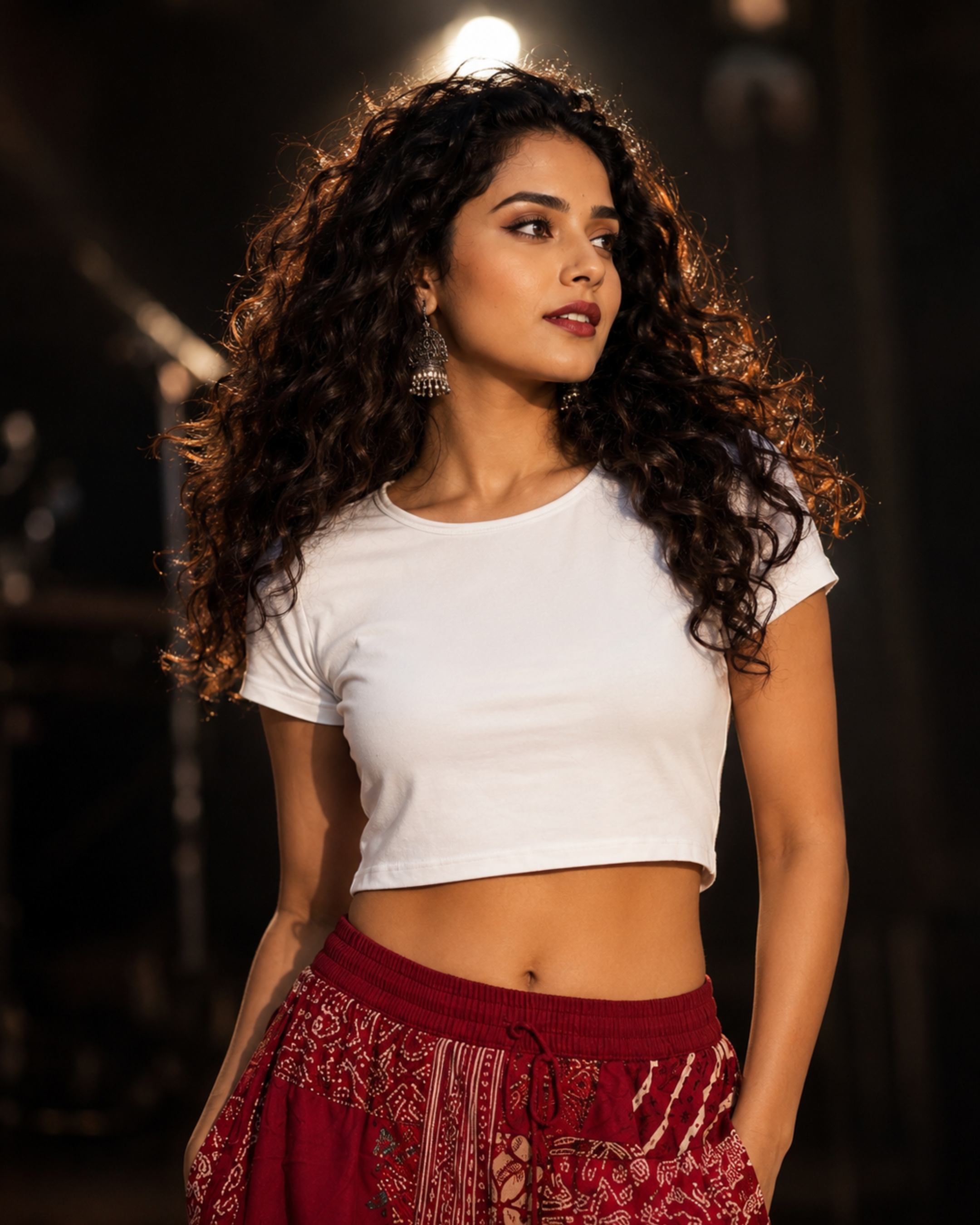 Women's White Solid Crop Top