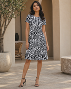 Women's Zebra Maze A line Dress