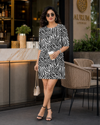 Women's Zebra Maze T-Shirt Dress