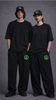 Unisex Peace Embroidery Sweatpants & Classic Snapback Cap Combo Set