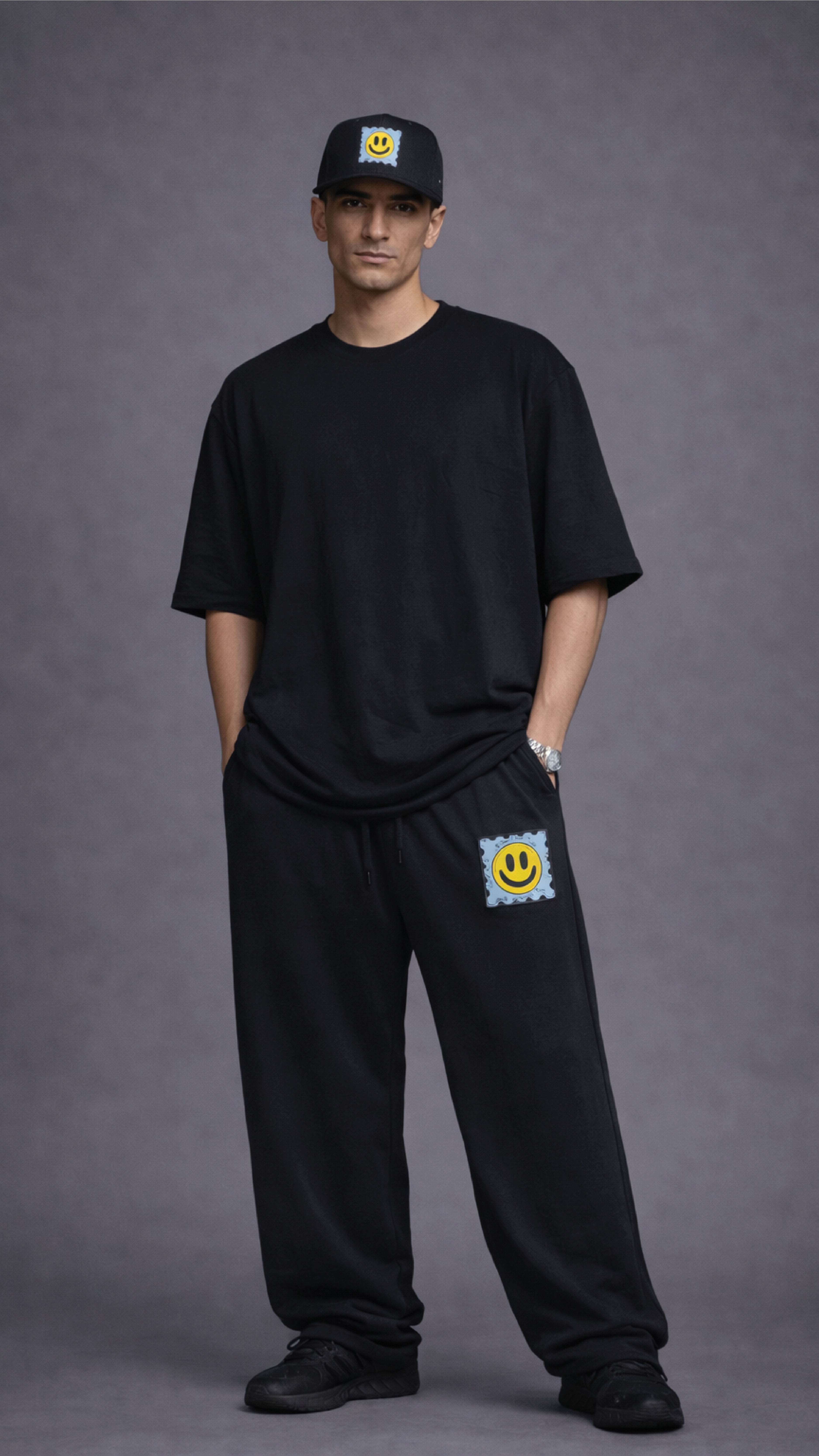 Unisex LSD Embroidery Sweatpants & Classic Snapback Cap Combo Set