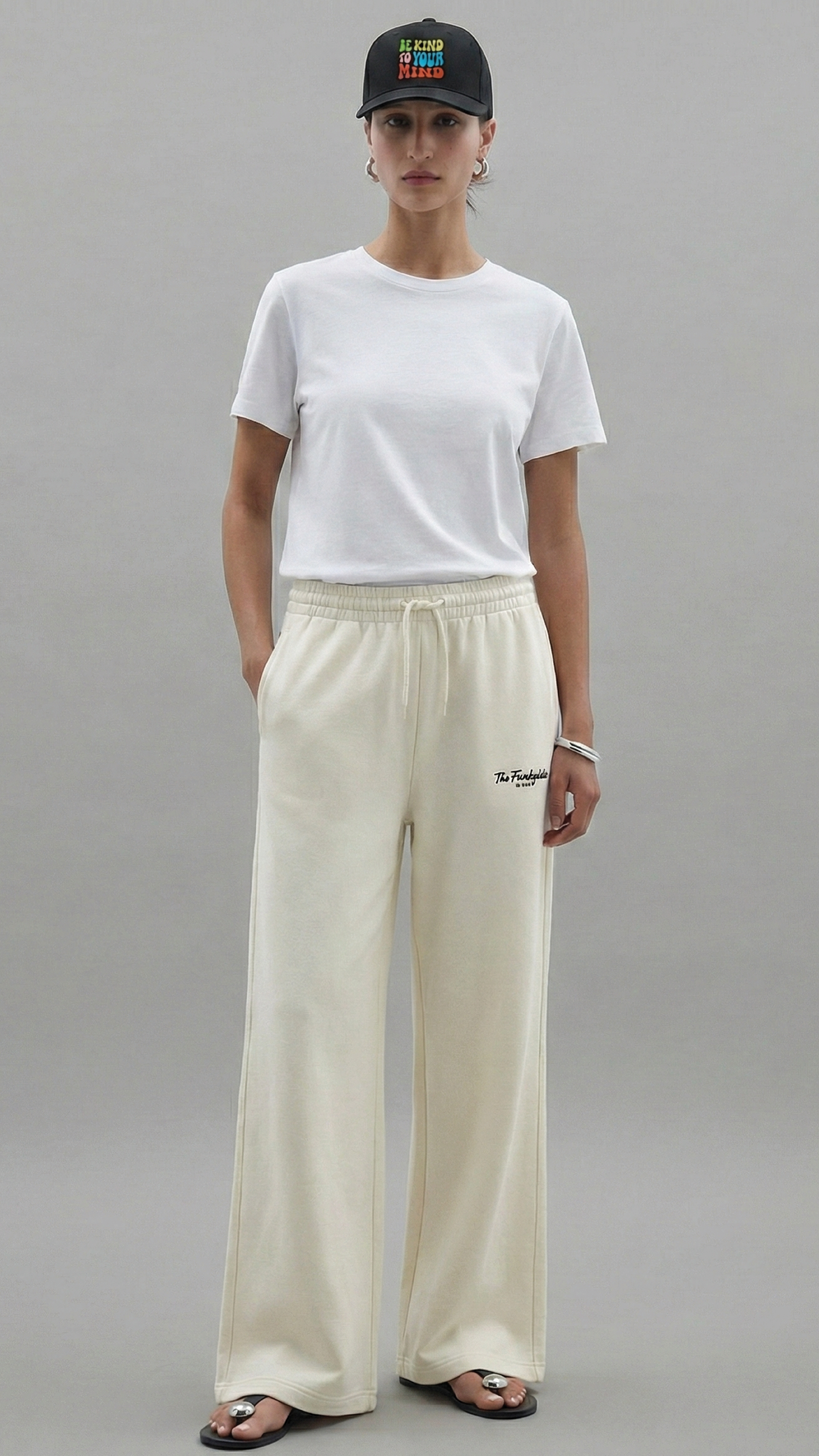 Unisex Be Kind To Your Mind Embroidery Classic Snapback Cap & Sweatpants Combo Set