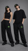 Unisex Marijuana Embroidery Sweatpants & Classic Snapback Cap Combo Set
