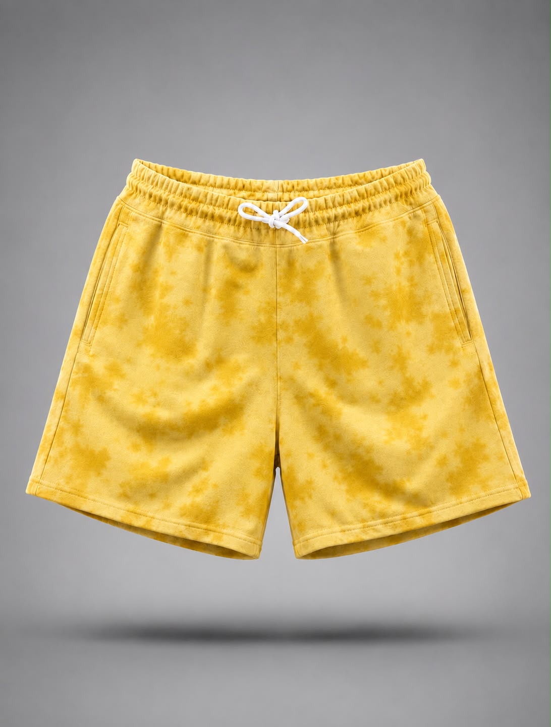 Unisex Yellow Tie Dye Shorts
