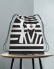 Unisex Lady Stripe Drawstring Bag