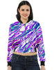 Women's Surreal Acid Crop Bomber Jacket