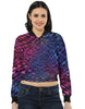 Women's Psychedelic Checker Crop Bomber Jacket